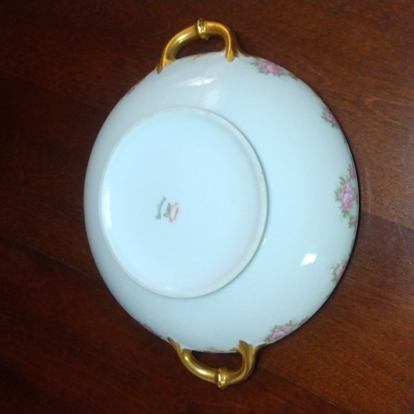 Limoges France Floral and Gold Leaf 8" Covered Vegetable Dish - Picture 8 of 11